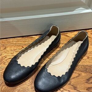 Elegant Black Leather Women's Flats